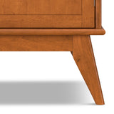 SIMPLIHOME Draper Solid Hardwood Wide Mid Century Modern Storage Cabinet for The Living, Entryway and Family Room, 36 inch, Teak Brown SIMPLIHOME