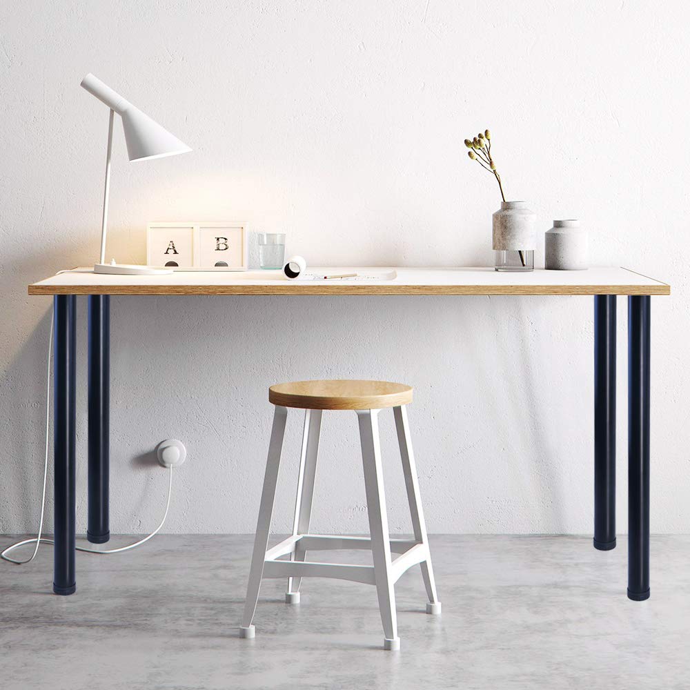 QLLY 32 inch Adjustable Tall Metal Desk Legs, Office Table Furniture Leg Set, Set of 4 (Black) QLLY