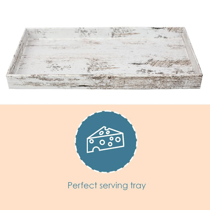 Home Basics, (White Rustic Farmhouse Decorative Tray