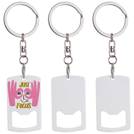 Framendino, 3 Pack Sublimation Bottle Opener Keychain Metal Blank Bottle Opener Keychain for Home Kitchen Framendino