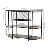 Jiabailie Wine Rack Table with LED Light,Metal Coffee Bar Cabinet with Outlet,Floor Bar Cabinet for Liquor and Glasses,FreeStanding Sideboard for Home Kitchen Dining Room Jiabailie