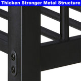 SIMPLEZC Upgraded Version Thicken Heavy Duty Metal Queen Over Queen Bunk Bed, Stronger Steel Bunk Beds Queen Over Queen Size Industrial Style with Ladder and Guard Rail for Adults (Queen Over Queen) SIMPLEZC