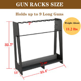 Prometis Gun Storage Racks Indoor - Freestanding Floor Wooden Rifle Standing Rack, Vertical Shotgun Storage Solutions and Gun Room Display Stand, 9 Slots Adjustable Height for up to 9 Long Guns Prometis