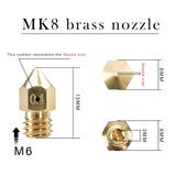 XIFOWE MK8 Nozzles 24 pcs 3D Printer Extruders Brass Nozzles 0.2mm, 0.4mm,0.6mm, 0.8mm, 1.0mm CR-10 Nozzle with DIY Tools and Metal Storage Box for CR-8 / CR-10 / Ender 3 / Ender 3S / 5/6 and so on… XIFOWE