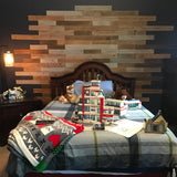 Holydecot Peel and Stick Wood Wall Panels, Real Wood, Solid Wood Planks DIY Easy Peel and Stick Application, Rustic Reclaimed barn Wood Paneling for Accent Walls, Brown Gray Combinations, 10.5 sq. ft Holydecot