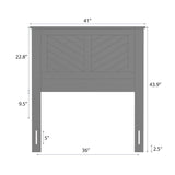 Serene Poplar Wood Twin Headboard, Modern Farmhouse Panel with Chevron Scoring, Twin Size Headboard in White, Casual Coastal Style, Easy Assembly, Quality Materials ComfIQ