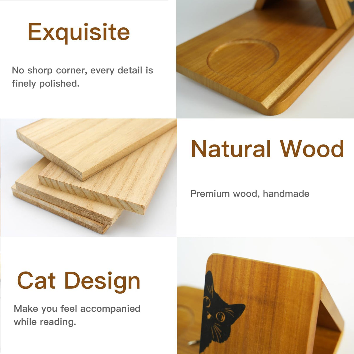 Small Bookshelf, Triangle Book Holder, Wood Book Rest for Home Study Bedroom Nightstand Desk or Table Centerpiece Decor iPad & Pen Holder for Book Lover, Coaster for Coffee and Tea Adeerus