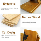 Small Bookshelf, Triangle Book Holder, Wood Book Rest for Home Study Bedroom Nightstand Desk or Table Centerpiece Decor iPad & Pen Holder for Book Lover, Coaster for Coffee and Tea Adeerus