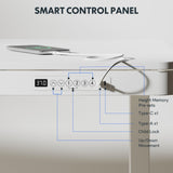 FLEXISPOT 55" White Electric Standing Desk with Drawers, Quick Assembly Home Office Sit Stand Desk with Storage, USB Charging, Computer Desk for Home Office (White Top + Adjustable Frame, Comhar) FLEXISPOT