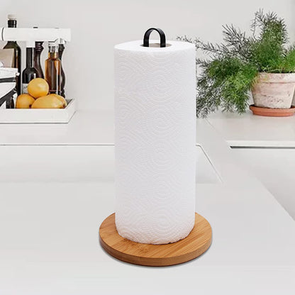 TONLEA Wood Paper Towel Holder, Countertop-Paper-Towel-Holders, Kitchen Towel Holder FreeStanding with Non-Slip Wooden Base