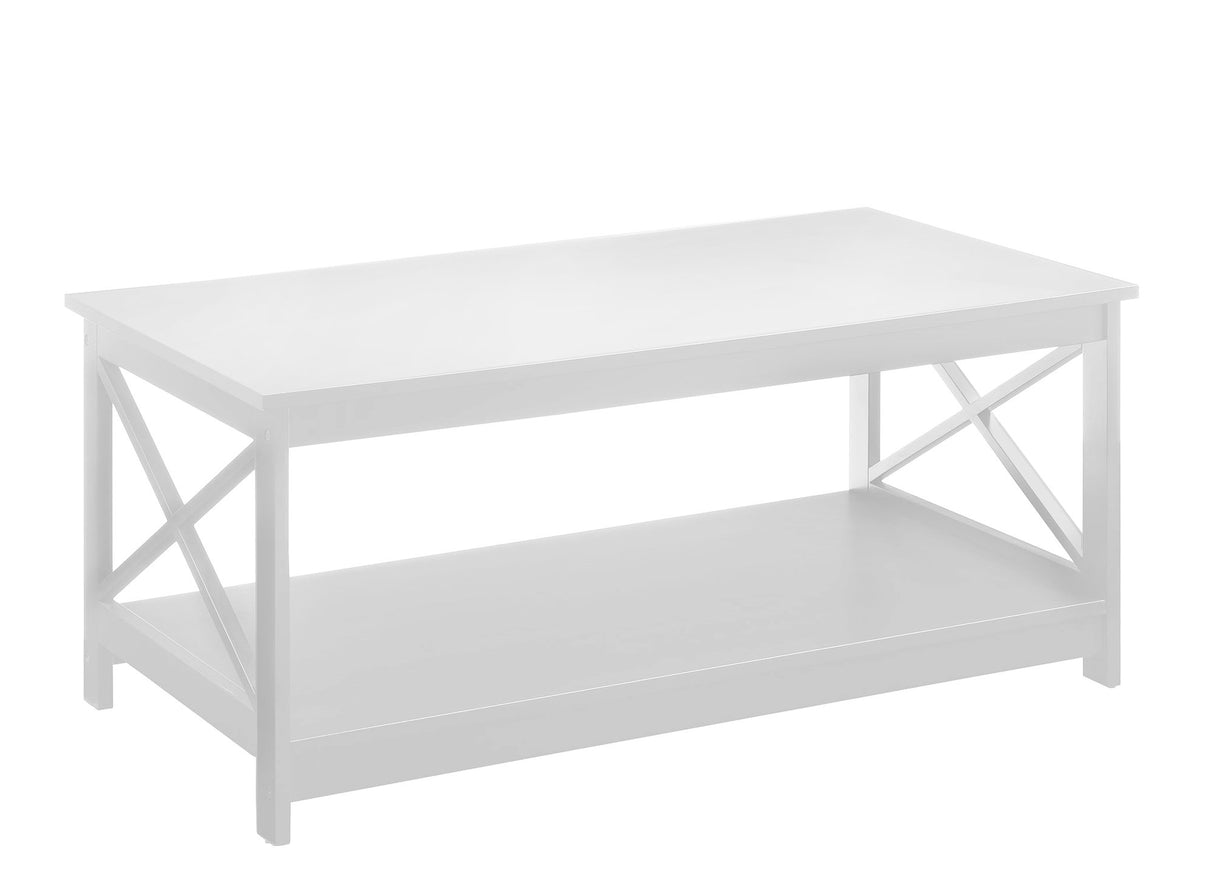 Convenience Concepts Oxford Coffee Table with Shelf, White Convenience Concepts