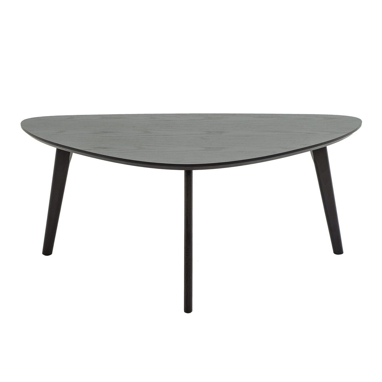 Oval Coffee Table Mid Century Modern Small Wood Coffee Tables Chic Triangle Design for Home Office Farmhouse Furniture Easy Assembly,Black Walnut 38.5" PHOENANCEE