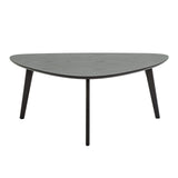 Oval Coffee Table Mid Century Modern Small Wood Coffee Tables Chic Triangle Design for Home Office Farmhouse Furniture Easy Assembly,Black Walnut 38.5" PHOENANCEE