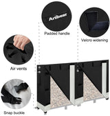 Artibear Firewood Rack Cover for 8FT Wood Rack, Indoor Outdoor Weatherproof Log Holder Rack Cover, Black (Frame not Include) Artibear