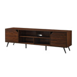 Walker Edison Nora Modern Minimal Open-Shelf Stand for TVs up to 80 Inches, 70 Inch, Dark Walnut Walker Edison