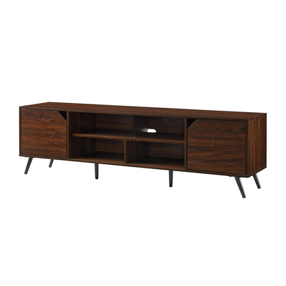 Walker Edison Nora Modern Minimal Open-Shelf Stand for TVs up to 80 Inches, 70 Inch, Dark Walnut - WoodArtSupply