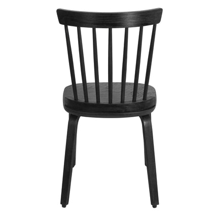 Bekrvio Black Dining Chairs Set of 4 Windsor Chairs with Bentwood Legs, Farmhouse Spindle Back Dining Chair, Vintage Mid-century Country Style, Solid Wood Armless Kitchen Side Chairs for Livi - WoodArtSupply