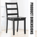 GOFLAME Dining Chairs Set of 2, Ladder Back Side Chairs with Solid Rubber Wood Legs & Non-Slip Food Pads, 2-Pack Space-Saving Armless Dining Chairs GOFLAME