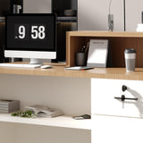 YTElantivo Reception Desk with LED Light and Locking Drawer – 47.2" Small Front Desk for Salon, Office, Retail, Lobby or Checkout Counter Use YTElantivo