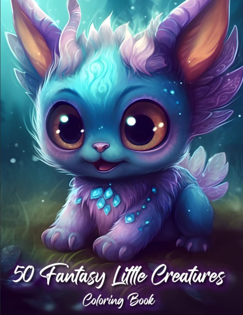 50 Fantasy Little Creatures Coloring Book: Mystical Animals, Cute Dragons, Creepy Monsters and More | Relaxation and Stress Relief for Teens and Adults WoodArtSupply