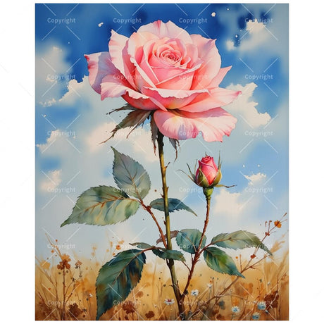 TAOPAOLAB Flower Paint by Numbers Kit for Adults - DIY Pink Rose and Bud Painting on Canvas 16x20 Inches, Acrylic Paint Set, Suitable for Beginners, Floral Art for Home Decoration or Gifts TAOPAOLAB