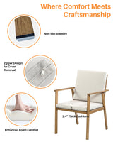 SEEHILL 9 Pieces Patio Dining Set for 8, Outdoor Aluminum Dining Furniture Set with Umbrella Hole, Modern All-Weather Outdoor Patio Table Sets with 8 Chairs and Table for Deck Garden Poolside, Teak SEEHILL