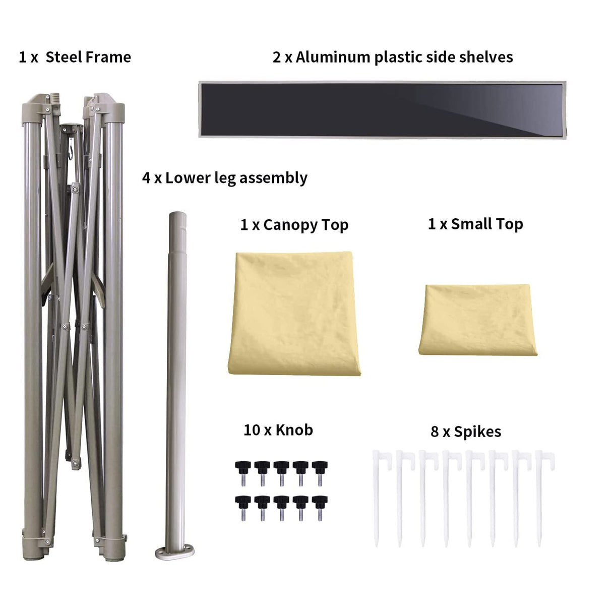 Crown Shades 8x5 Grill Gazebo - Pop Up Canopy for BBQ and Backyard Patio - Easy Outdoor Barbecue Shade Cover with Double Tier Vented Top & 2 Side Shelves (Beige) CROWN SHADES