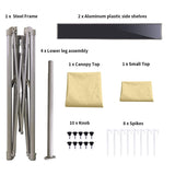 Crown Shades 8x5 Grill Gazebo - Pop Up Canopy for BBQ and Backyard Patio - Easy Outdoor Barbecue Shade Cover with Double Tier Vented Top & 2 Side Shelves (Beige) CROWN SHADES