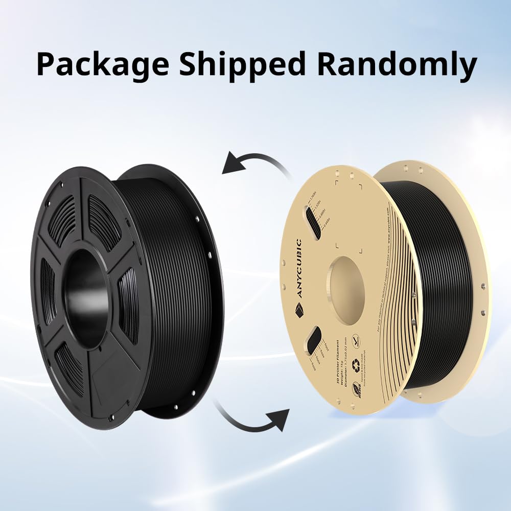 ANYCUBIC PLA Filament 1.75mm Bundle, 3D Printing PLA Filament 1.75mm Dimensional Accuracy +/- 0.02mm, 1KG Spool (2.2 lbs), 2KG Black+White - WoodArtSupply