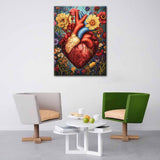 Women/Men Heart Diamond Painting DIY 5D,Numbering Kit,Human Organ,Body Anatomy Crystal Rhinestone Diamond Paintwork Garden Flowes Artwork Home Decor Adults Romantic Boho Gift(12''Wx 16''H) TUMOVO