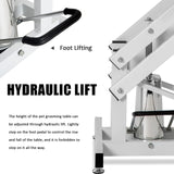 JETEAGO 42.5” Pet Dog Hydraulic Grooming Table Adjustable Height Trimming Drying Table with Arms, Noose for Small/Medium/Large Dogs, Cats, Maximum Capacity Up to 360lbs JETEAGO
