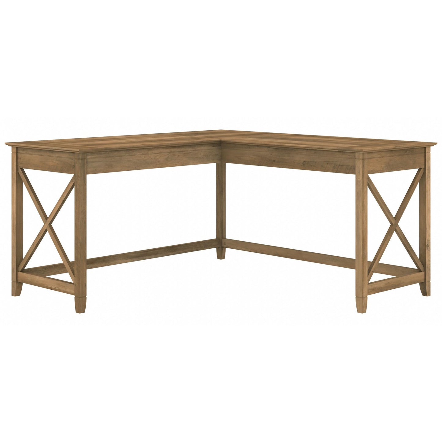 Bush Furniture Key West 60W Modern Farmhouse L Shaped Desk in Reclaimed Pine 60-Inch Corner Table for Home Office