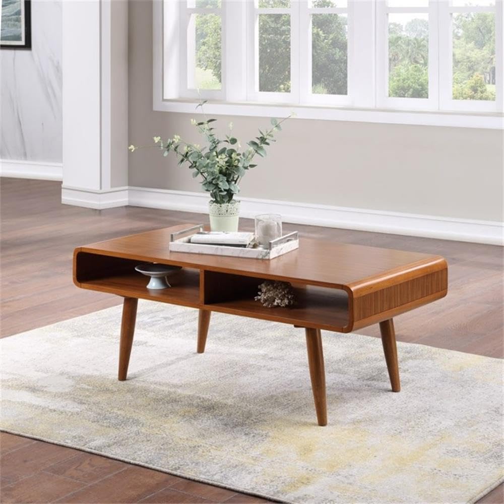 Boraam Zebra Series Halmstad Coffee Table, Rich Walnut Boraam