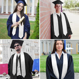 QEYMN Graduation Stole,Plain Graduation Sash,Graduation Stole Class of 2024 for Unisex Adults,Graduation Stole Sash for Academic and Choral 70" White Color QEYMN