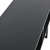 Household Essentials Jamestown TV Stand Coffee Table with Rectangular Storage Compartments Black Oak Wood Grain and Black Metal Household Essentials