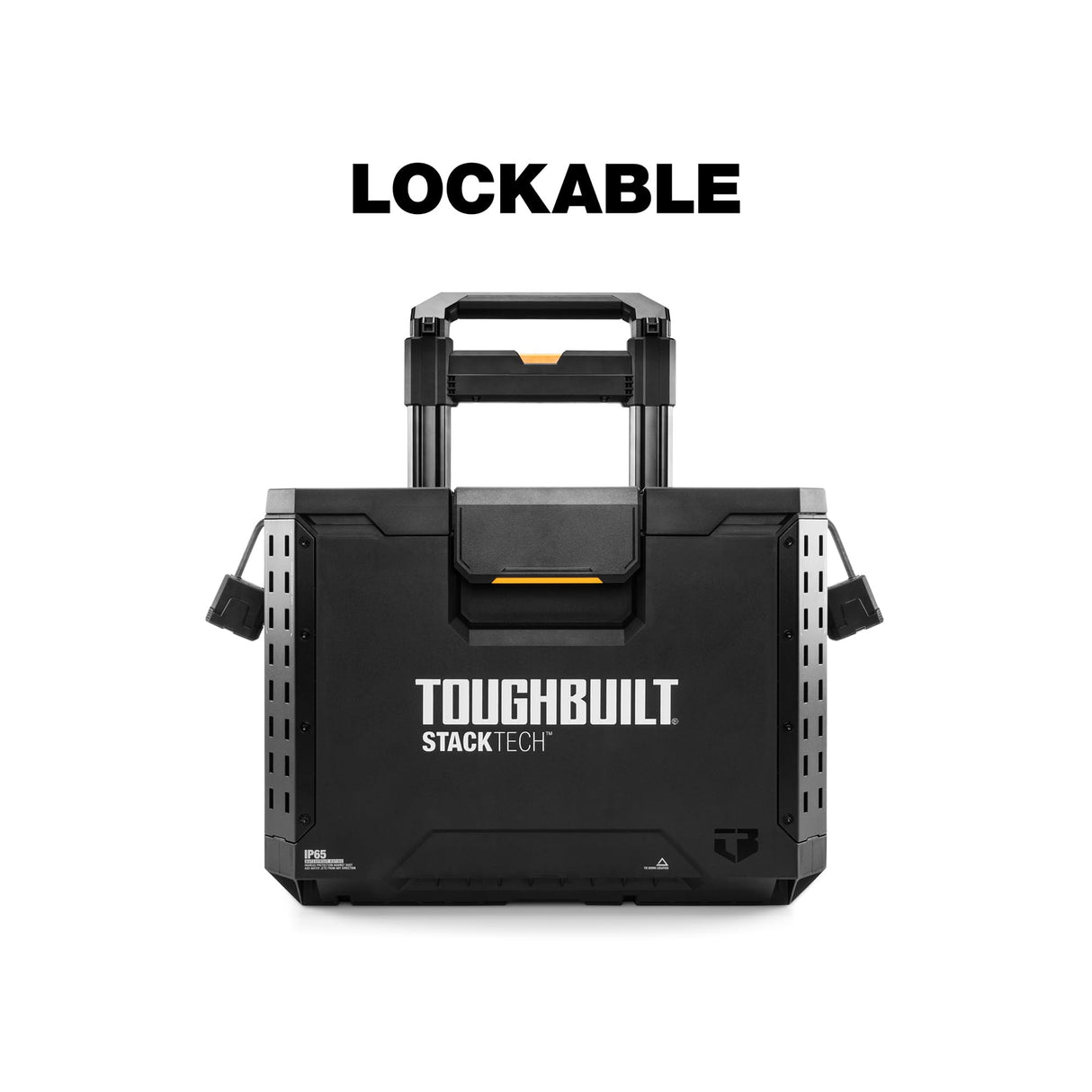 ToughBuilt StackTech Rolling Tool Box, Heavy-Duty Portable Tools Organizer, 250 lb Capacity - Stackable and Waterproof Toolbox Storage System with Lockable Lid and 9-Inch All-Terrain Wheels ToughBuilt