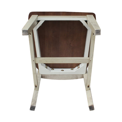 International Concepts San Remo Chair, Antiqued Almond/Espresso - WoodArtSupply