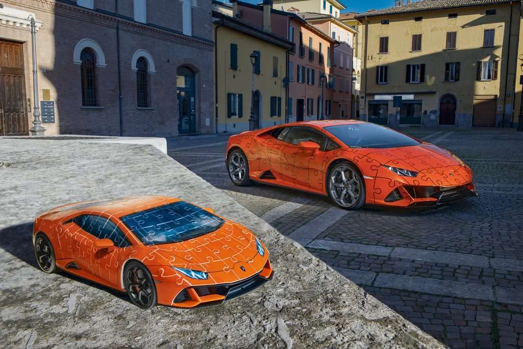 Ravensburger Lamborghini Huracan EVO 3D Jigsaw Puzzle - 108 Piece Model Kit | for Kids and Adults | Rotating Wheels | Sturdy & Durable, No Glue Required