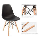 Furmax Pre Assembled Modern Style Dining Chair Mid Century Modern DSW Chair, Shell Lounge Plastic Chair for Kitchen, Dining,Bedroom, Living Room Side Chairs Set of 4 (Black) Furmax