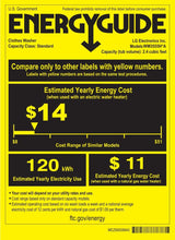 LG WM3555HVA 24 Inch Smart Front Load Washer/Dryer Combo with 2.4 cu.ft. Capacity, 14 Programs, 13 Wash Options, 8 Dry Cycles, TurboWash™, Allergiene™ Cycle, Sanitize Cycle, Steam Refresh LG