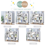 IOTXY Wooden Open Shelf Bookcase - 3-Tier Floor Standing Display Cabinet Rack with Legs, 8 Cubes Bookshelf, Warm White IOTXY