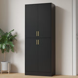 Cozy Castle 71" Tall Black Kitchen Pantry Cabinet with Adjustable Shelves and Doors Cozy Castle