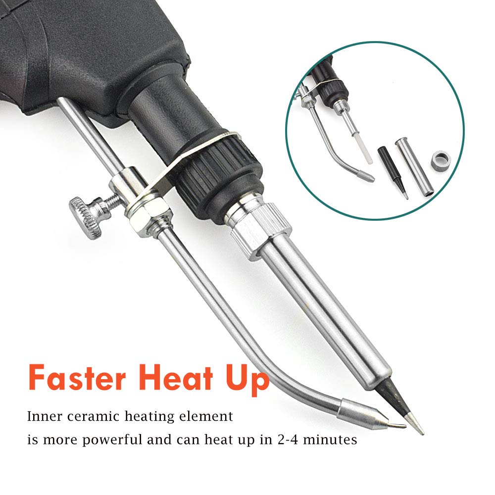 Toolour Soldering Gun Kit 5 in 1 Soldering Iron Kit 60W Industrial Automatic Solder Feeding Hand-held Welding Gun with Solder Wire for Electronic Desoldering Rework PCB Repair Home DIY Toolour