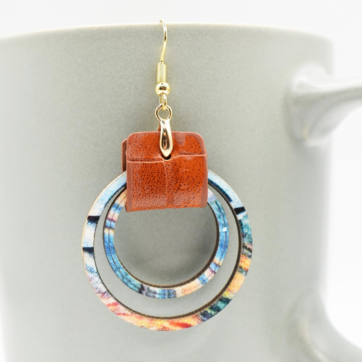 Boho Earrings, Gray Teardrop Earrings, Flower Earrings, Dangle Ethnic Earrings for Women, Handmade Bohemian Trendy Boho Vintage Jewelry PUSOMU