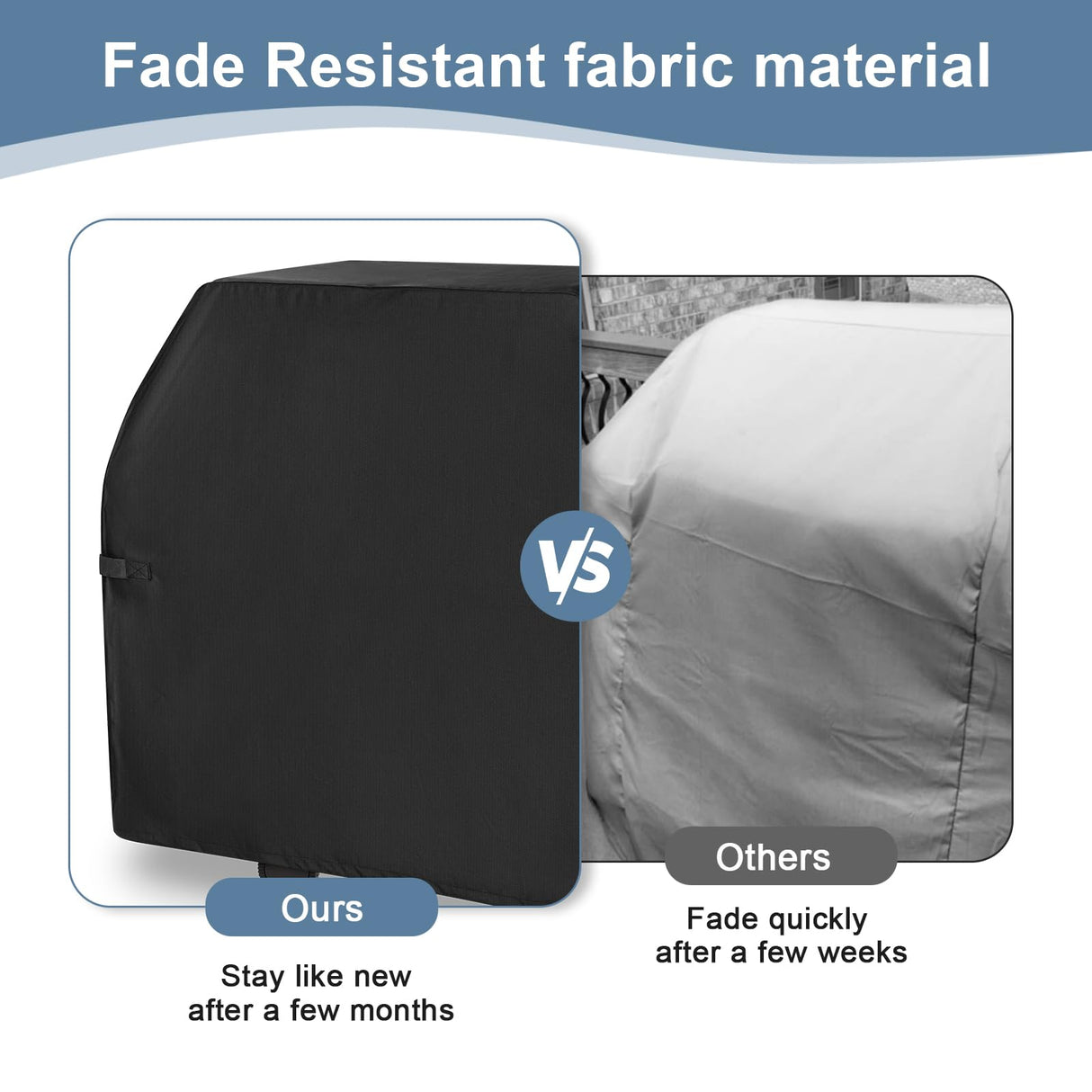 EVLIQUIL Grill Cover for Outdoor Grill,BBQ Gas Grill Cover 58 Inch,Heavy Duty Waterproof UV & Fade Resistant Barbecue Cover with Hook-and-Loop Straps & Adjustable Hem Drawstring Outside(Black). EVLIQUIL