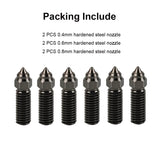 HysiPrui 3D Printer K1 Max Upgrade Extruder Hotend Nozzle Kit - Included 2pcs 0.4mm + 2pcs 0.6mm + 2pcs 0.8mm Hardened Steel Nozzles, High Temperature and Wear Resistant for K1/K1 Max/Ender 3 V3 KE HysiPrui