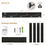 Forbena Black Coat Rack Wall Mount 4-Pack, Rustic Farmhouse Coat Hooks for Wall, Vertical Hanging Hat Rack for Office, Bedroom, Closet, Small Spaces, Kids Room Clothes, Entryway Shoes - 16 Pegs Forbena