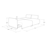 Serta Vail 86" Convertible Sleeper Sofa, Queen Size, Wall-Hugging Dreamglide Mechanism, Dreamcoil Comfort, Boucle Fabric, Ivory Serta
