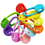 50 Colorful Knitting Markers - Crochet Clips & Pins, Locking Stitch Markers, DIY Craft Plastic Safety Pins, Weave Stitch Needle Clip Counter (10 Colors) TTSAM