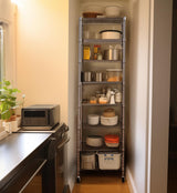 Finnhomy Heavy Duty 8 Tier Wire Shelving with Wheels 18x18x72.8-inches 8 Shelves Storage Rack Thicken Steel Tube, Pantry Shelves for Storage, Finnhomy